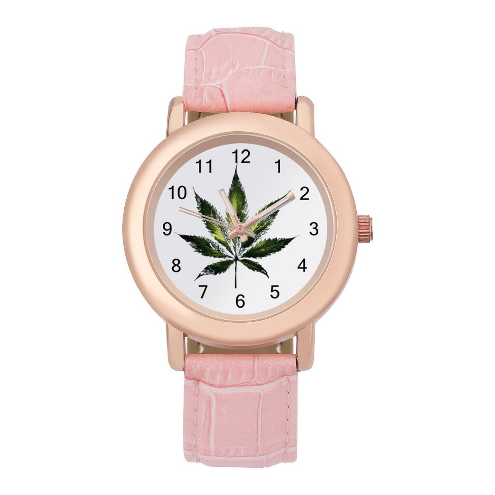 Weeds Damen-Armbanduhr, leicht ablesbar, flexibel, drei Zeiger, rundes Gehäuse, Quarzuhr für kleine Handgelenke