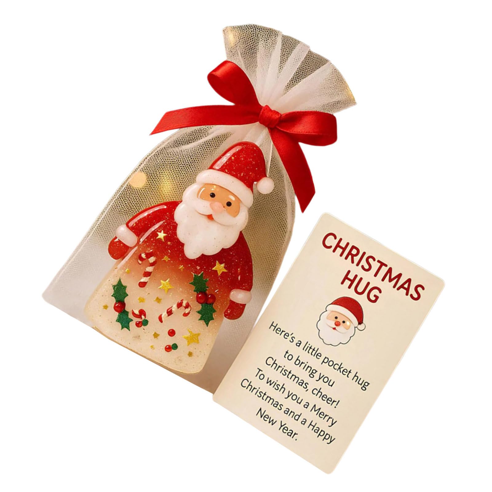 Buxuaaaa Holiday Acrylic Santa Hugging Ornament Recycled Paper Wall Decoration for Family Christmas Activities and Gifting Christmas Hanging Ornament