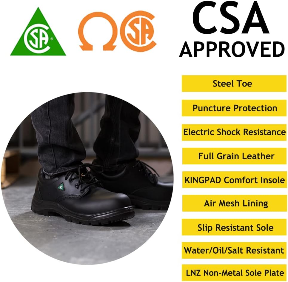 Tiger Safety CSA Men's Steel Toe Leather Work Safety Shoes 4933 - Image 2