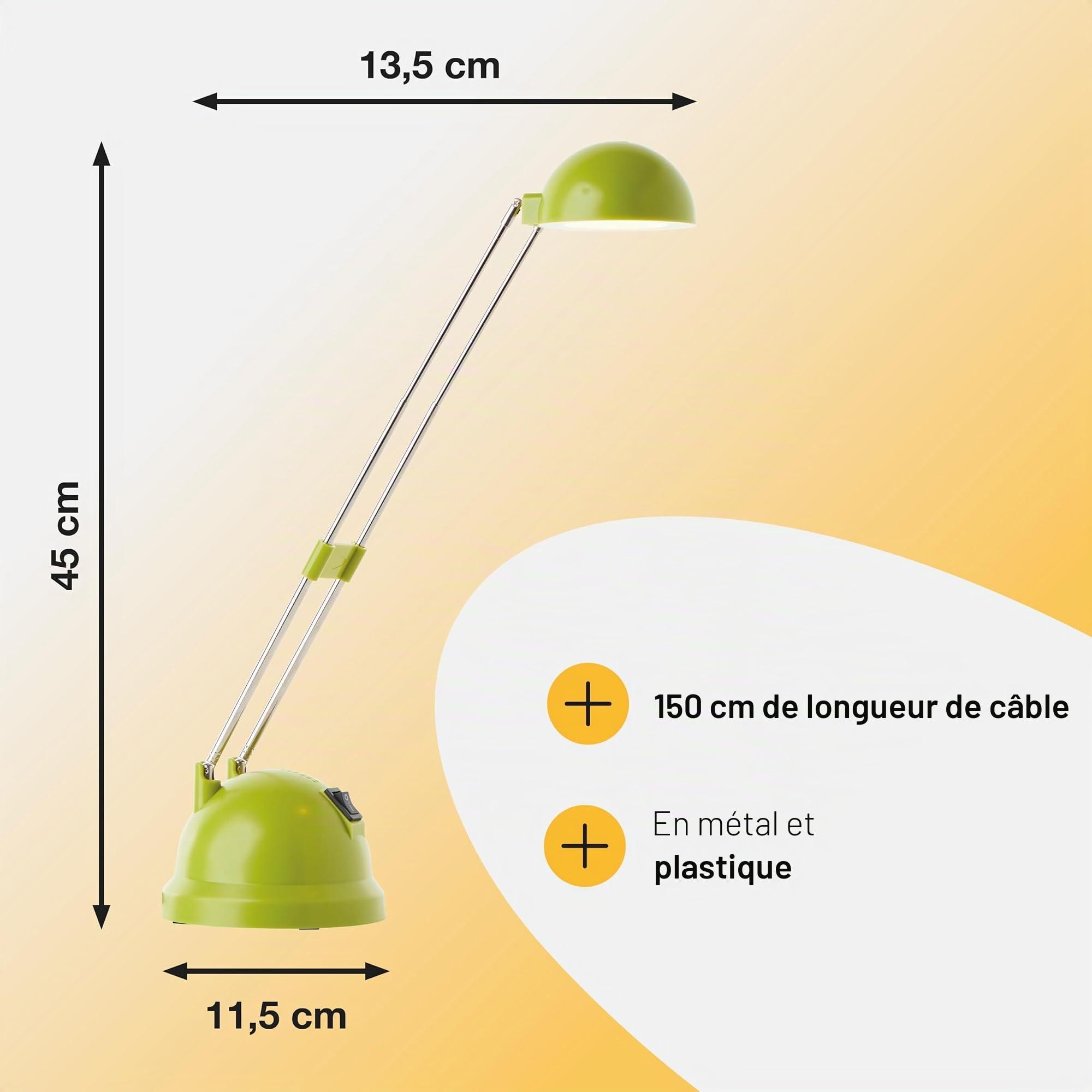 Brilliant Katrina lampe de table verte G94816/04, 40 x 11.5 x 44 cm