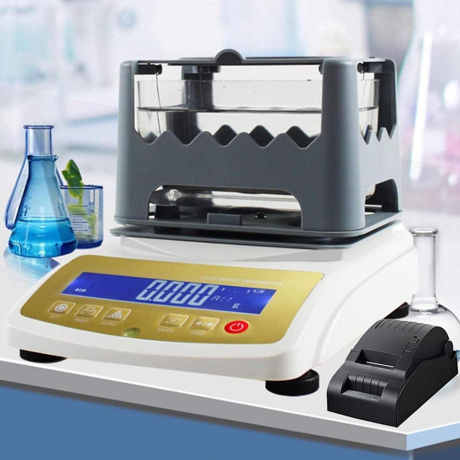 Probador de pureza de oro, analizador de metales de precisión de 0,001 g, no destructivo para oro/platino/paladio, recargable, pesaje de 2 pasos con alarma