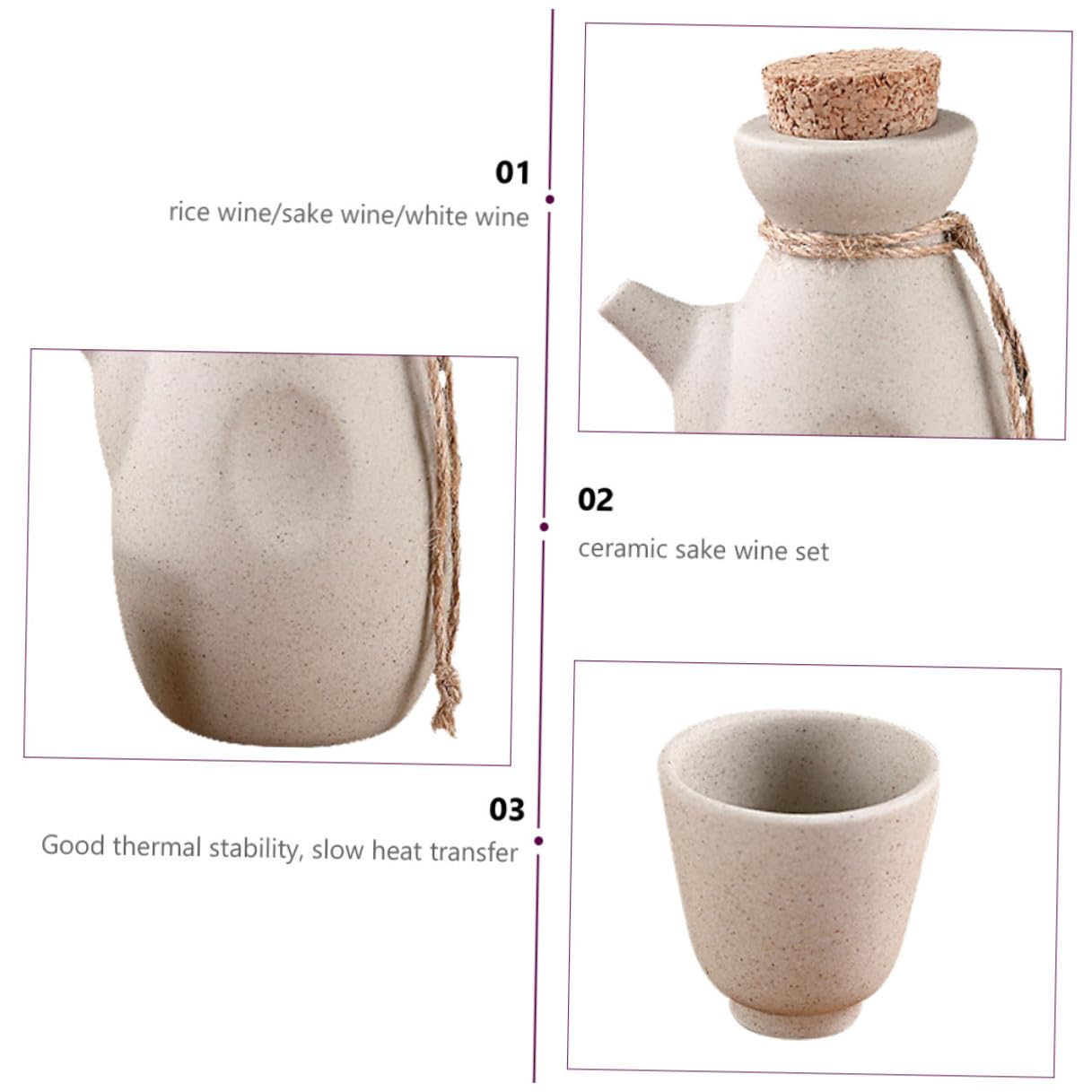 DOITOOL Set per Sakè Giapponese 1 Bottiglia 300ml 4 Tazze 50ml