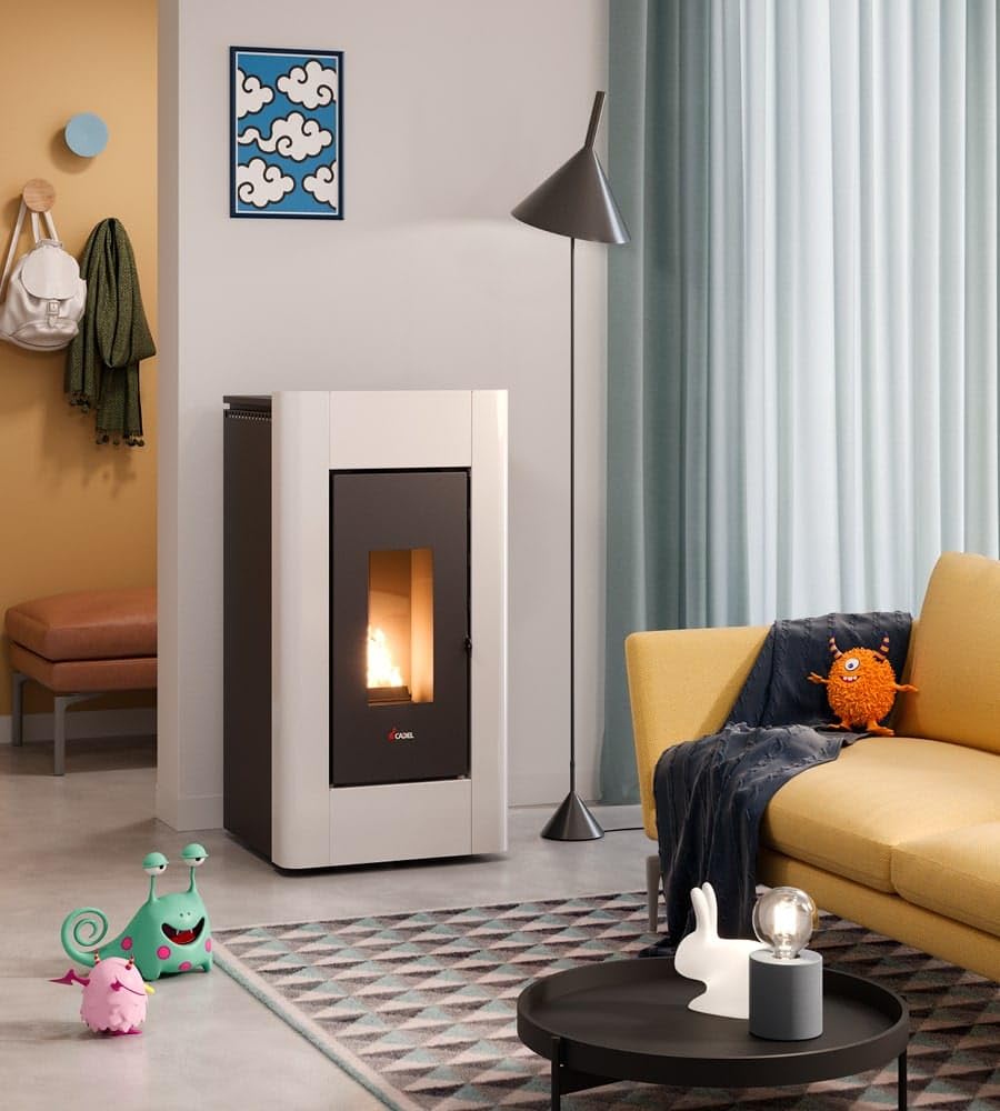 Prince Plus 11 - Estufa de pellets canalizada (10,5 kW, depósito de 25 kg, volumen calorífico 294 m³, metal, antracita)