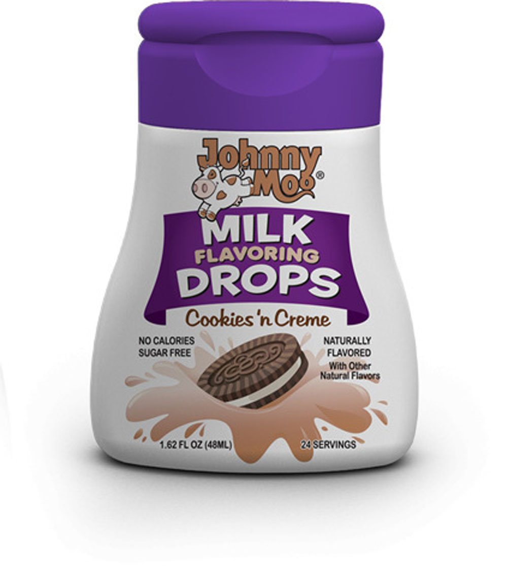 Johnny Moo, Milk Flavoring Drops, 1.62oz Bottle (Pack of 3) (Choose Flavors Below) (Cookies 'n Cream)