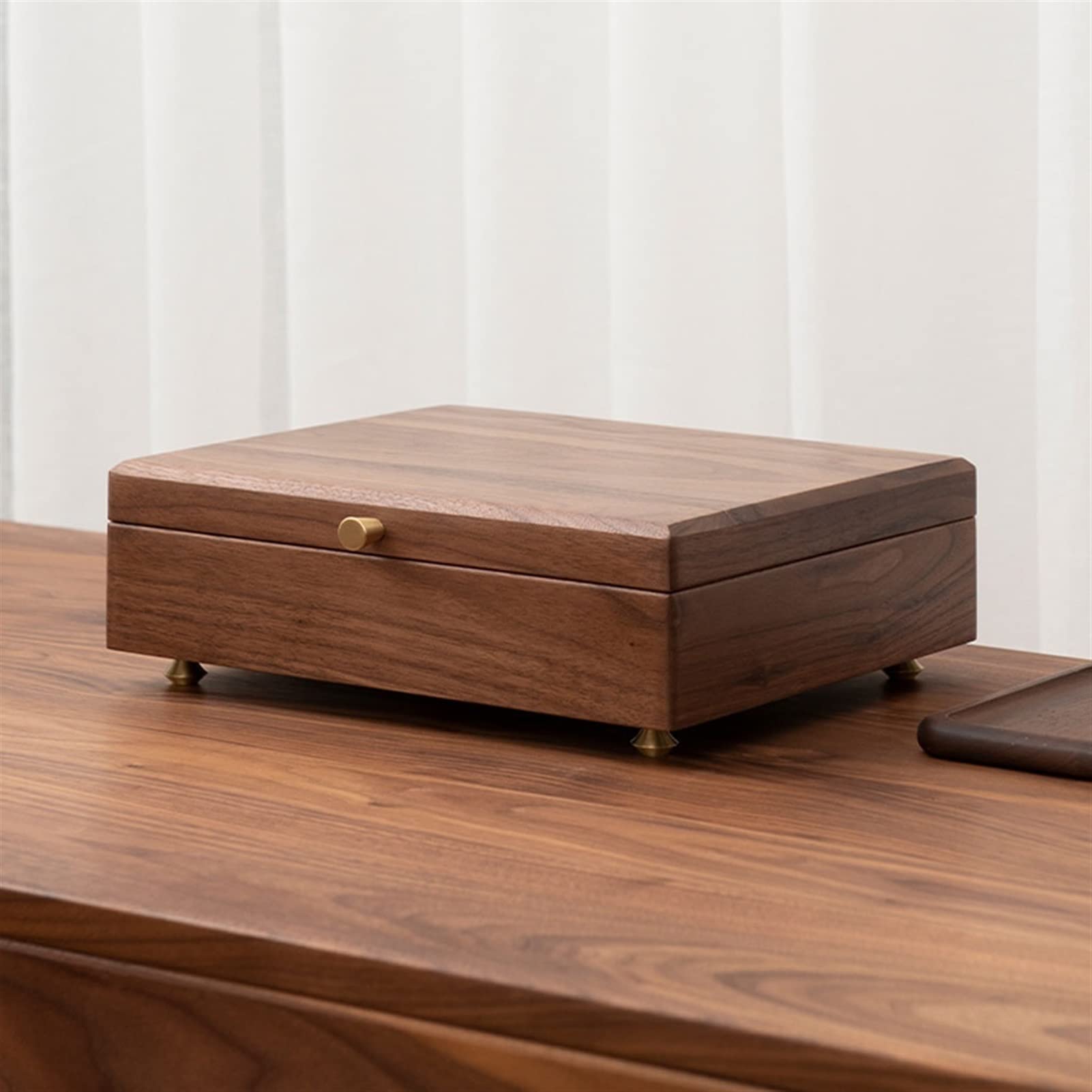 Joyero Decorativo Caja de almacenamiento de caja de joyería de 11.81 pulgadas Caja de joyería pequeña Caja de nuez negra Se puede almacenar anillo de pantalla Pulsera Pendientes Pendientes Reloj Cajas
