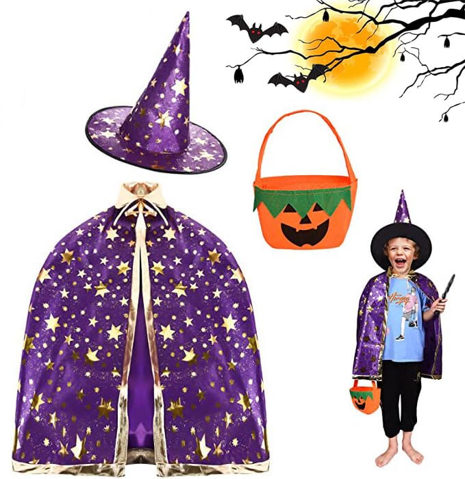 Disfraz Halloween Niña Bruja Accesorios Magia Niños Disfraz Mago