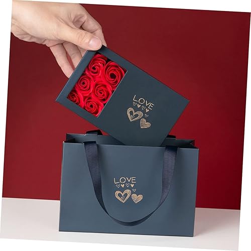 Vista 6 de LIFKOME Caja de embalaje de caja de joyería anillo de rosa eterna para sus bolsas de regalo de joyería bolsa de regalo de flores joyería de mano