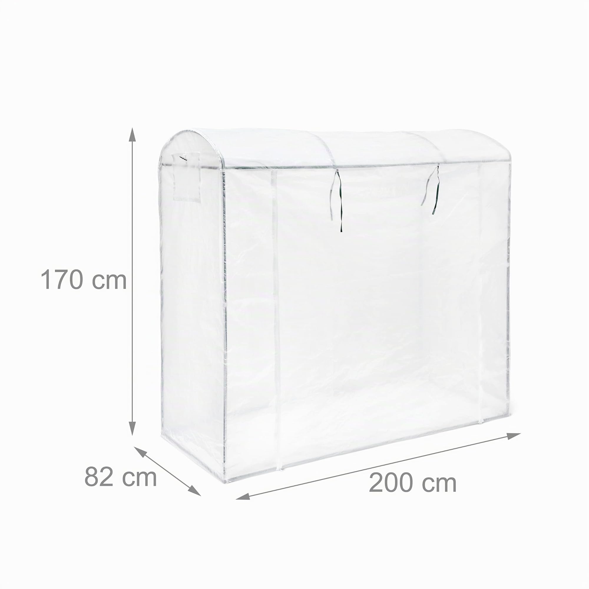 Relaxdays 10020037 Serre de jardin XL Serres à tomates avec toit rond Grande Serre avec porte H x l x P 170 x 200 x 82 cm, vert