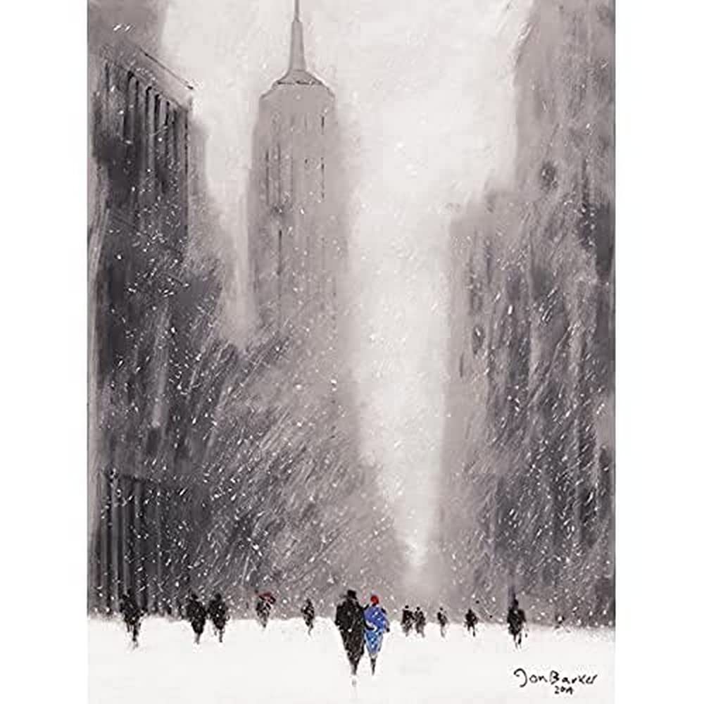 Jon Barker (Heavy Snowfall, 5th Avenue - New York Canvas, Multi-Colour, 60 x 80 cm