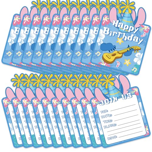 ACECAR 20Pcs Cartoon Invitation Cards Birthday Party Decorations Tableware Cartoon Supplies for Kids Baby Shower Invitation Cards Cartoon Birthday Party Decorations