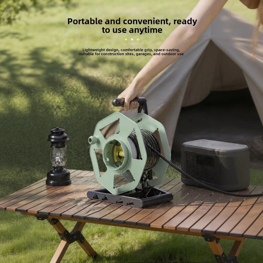 Support Enrouleur Câble Portable Double Base Stable(A)