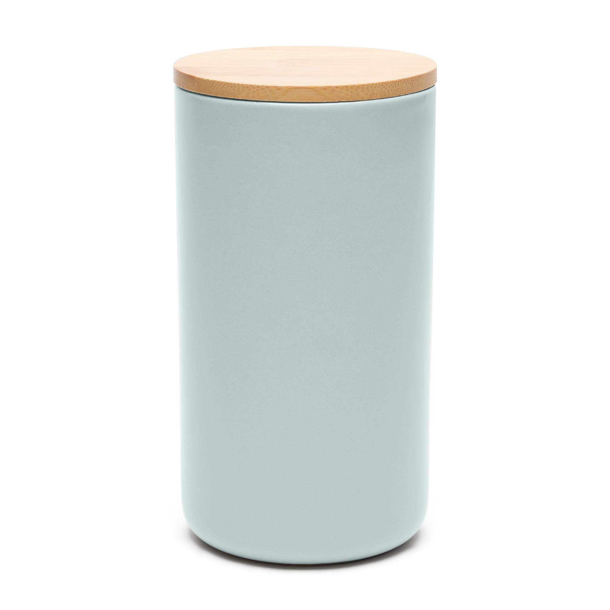 Waggo Simple Solid Ceramic Cookie Jar Or Pet Treat Jar - Modern Ceramic Airtight Jar With Lid For Your Modern Kitchen (Cloud)