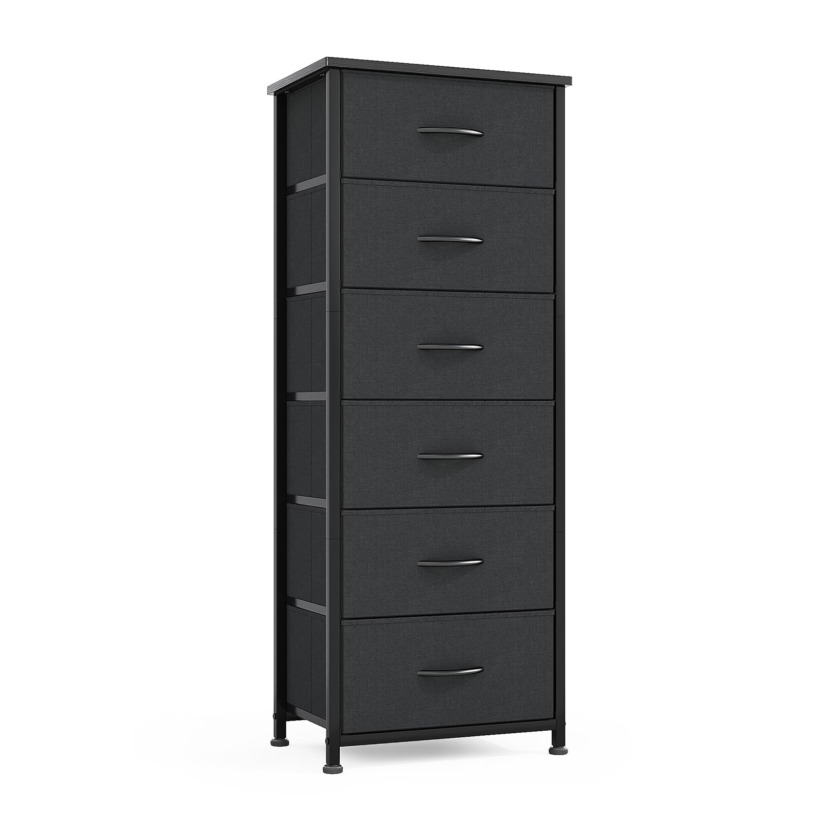 CAIYUN 6 Drawer Tall Dresser, Dresser for Bedroom Entryway Hallway, Closet Storage Drawer, Commode De Chambre, Armoire De Rangement, Black