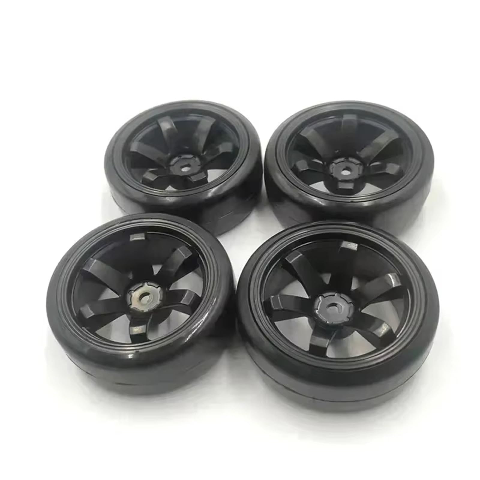 Koła i opony do samochodów driftowych RC, RC Drift Tires Hard Plastic 4Pcs Compatible With Trxs HSP HPI Wltoys Multicolor(Black)