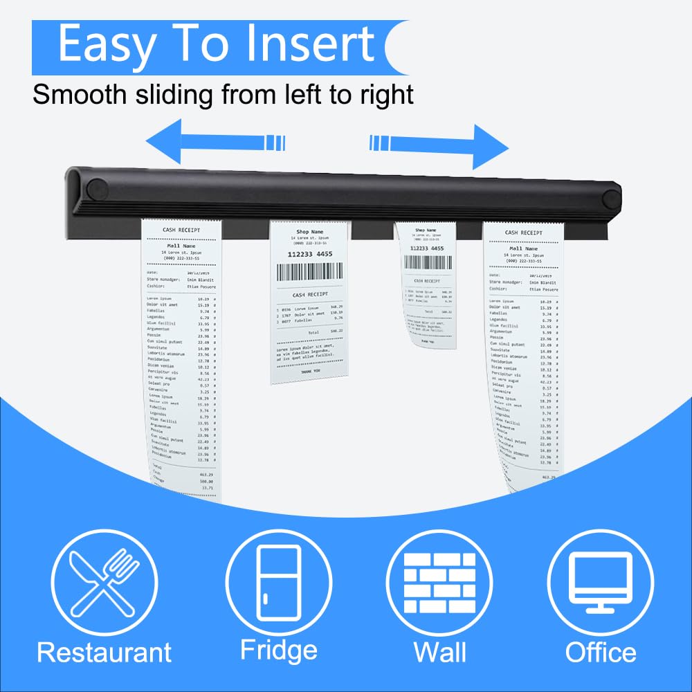 3 Stück Bonhalter Gastronomie Selbstklebend 30cm Bonschiene Aluminiumlegierung Bonleiste Gastronomie Zettelleiste für Küche, Restaurant, Bar und Büro