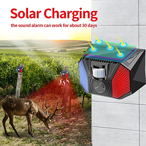 Chunhee Solar Strobe Alarm Light With Motion Sensor Siren Outdoor Alarm Siren With Remote Controller 129Db Sound Security Siren Light Ip67 Waterproof And 4 Mode For Home,Farm,Barn,Villa,Yard #TOP2