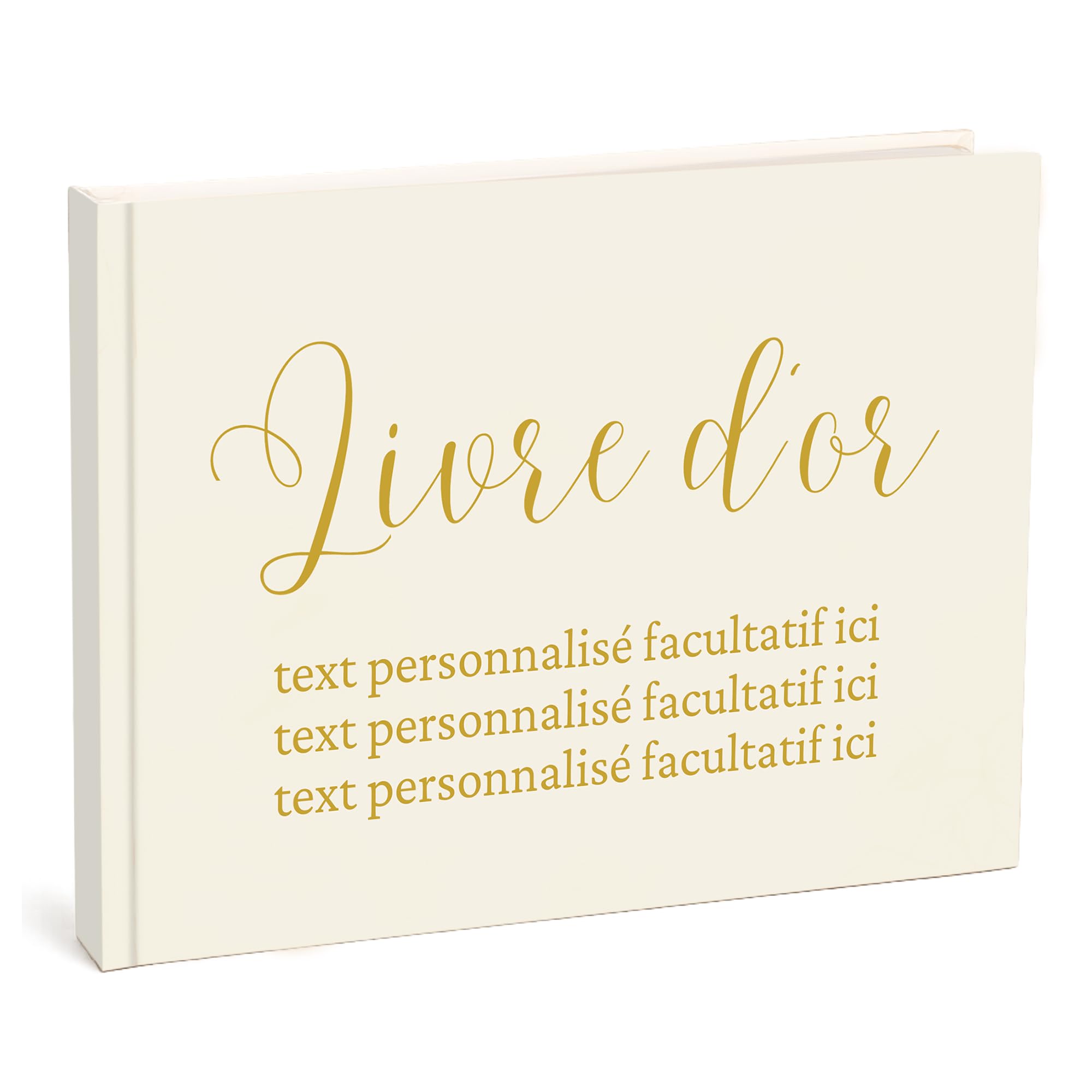 Livre d'or personnalisé - Livre d'or mariage personnalisable, anniversaire (crème)