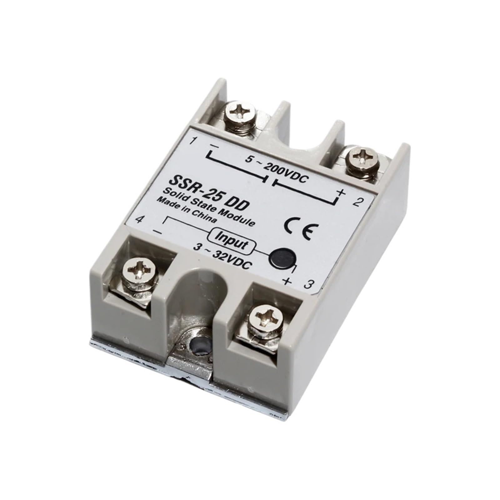 1Pcs Single Phase Solid State Relay Module SSR-10DD 25DD 40DD 75DD 100DD DC Control Relais 3~32VDC to 5~200VDC(SSR-DD 10)