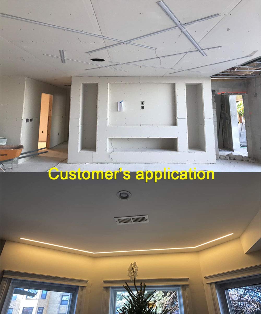 6-Pack Drywall LED Profile Channel System - 2m (6.6ft) Each, Aluminum Trimless Channel With Diffuser For 20mm LED Strips