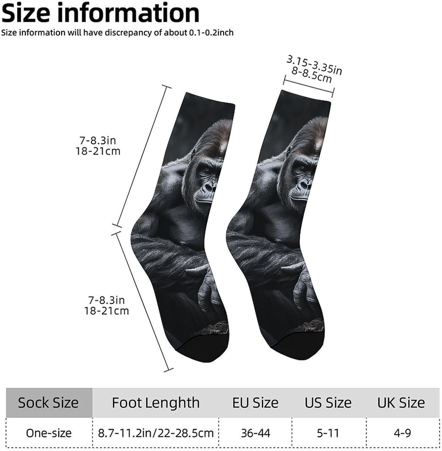 Gorilla on The Ground Crew Socks Moisture Wicking Ankle High Cushioned Arch Support Seamless Toe Athletic & Casual