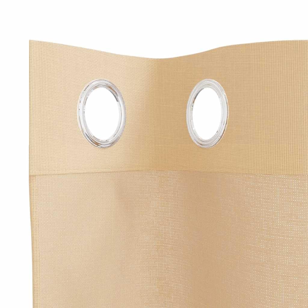 Voile Vorhänge mit Ösen 2 Stück Sandfarbe 140 x 175 cm für Wohnzimmer Schlafzimmer Kinderzimmer Küche, transparent Blickdicht, pflegeleicht, mit 8 Ösen, kälte- und hitzeschutz