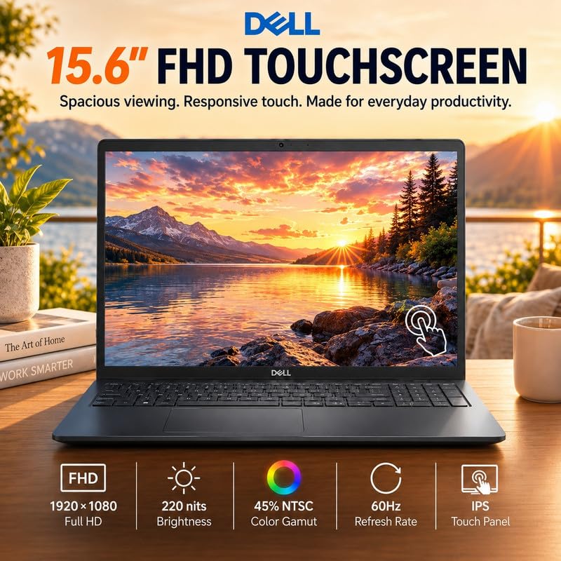 Image of Dell 15 DC15250 Touchscreen Laptop, Core i7-1355U, 24GB DDR5, 512GB SSD