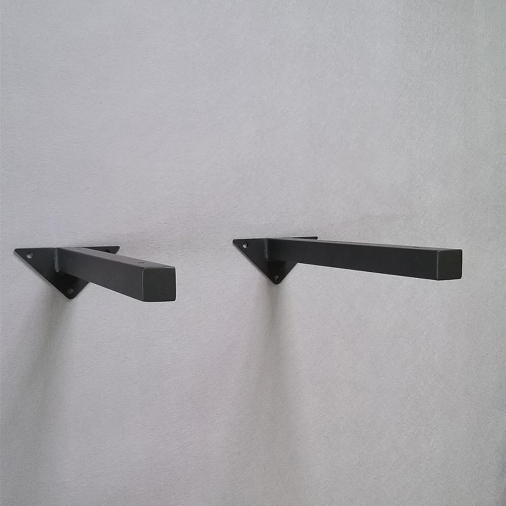 2 Piezas Soportes de Estante de Metal,Pesado Escuadra para Estanterías Flotante,Soportes de Estantería angulares resistentes para colgar en la pared,con Tornillos,Negro (45cm)