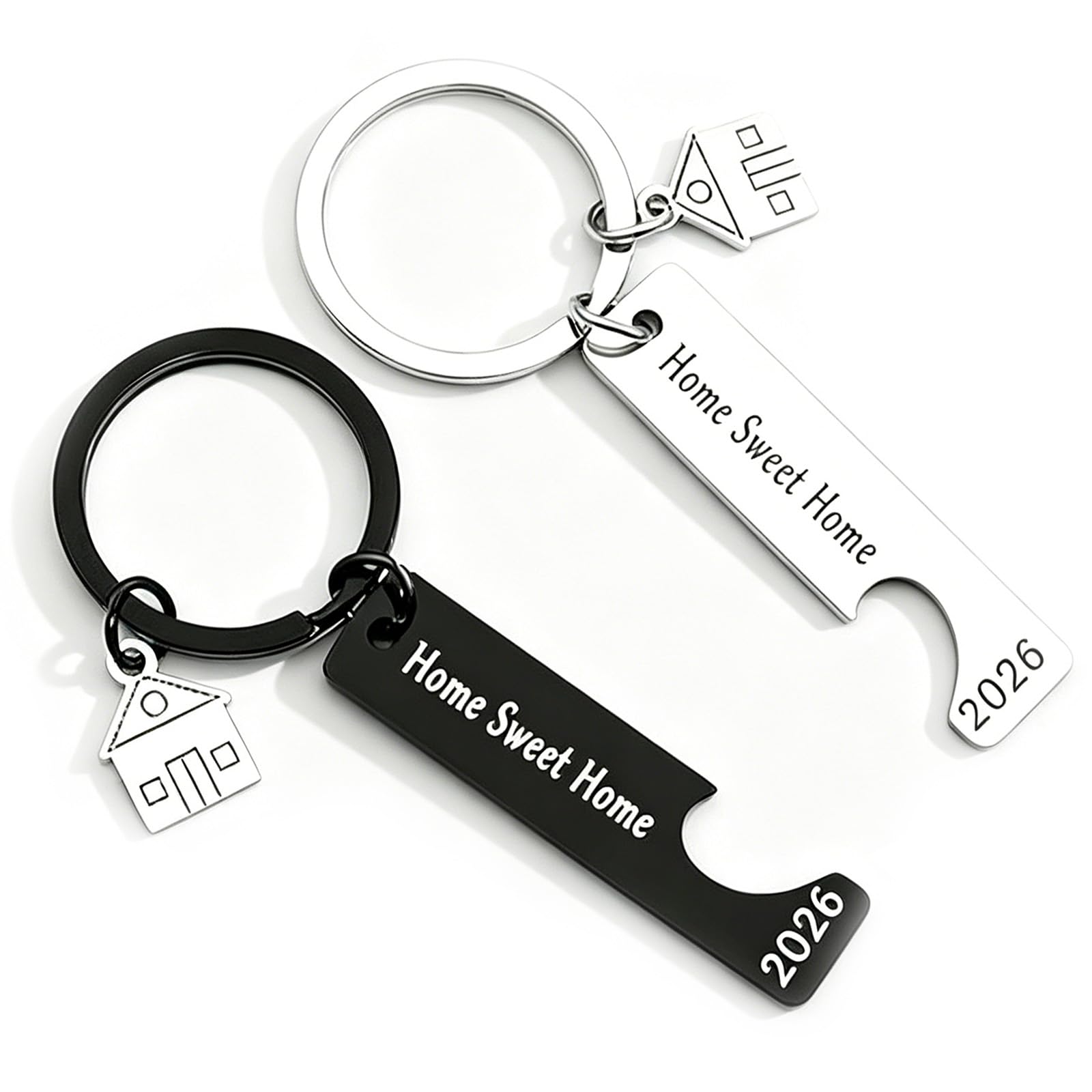 Yunlijia Unisex Red 2Pcs New Home Gifts Housewarming Gifts Keyring, First Home Keyring Ideal As A Keepsake For New Homeowners, Housewarming Gift, Or Holiday Stocking Fillers Great For Keys, Bags, And More