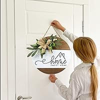 Vista 3 de JOY CHOICE Letrero de madera para colgar en casa de campo, para sala de estar, pared, porche, al aire libre (estilo A)