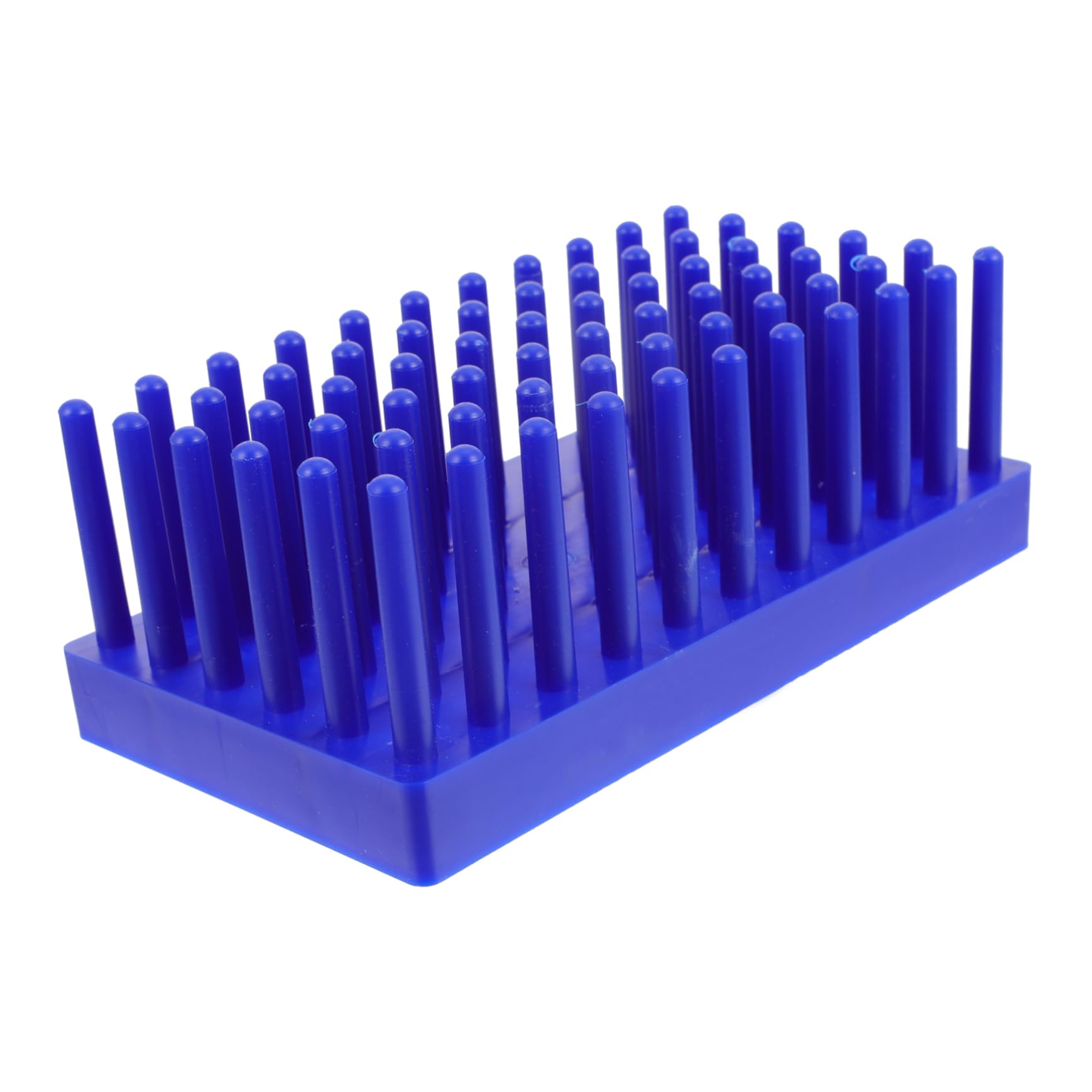 FUNOMOCYA Test Tube Stand 66 Place Plastic Rack Pillar Drying Rack for Laboratory Home School Blue/White