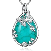 Blocaci Necklace Butterfly Sterling Silver Turquoise Necklace Pendant Religious Jewelry Gifts