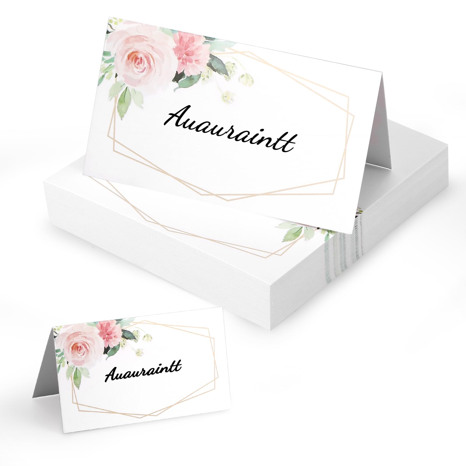 50 Piezas Tarjetas Personalizadas, Tarjeta de Mesa de Nombre Plegable Tarjeta,Tarjetas de Asiento, Tarjetas de Mesa Blanco,Tarjetas de Lugar Para Boda Comunión Cumpleaños Festival Fiesta Bautizo