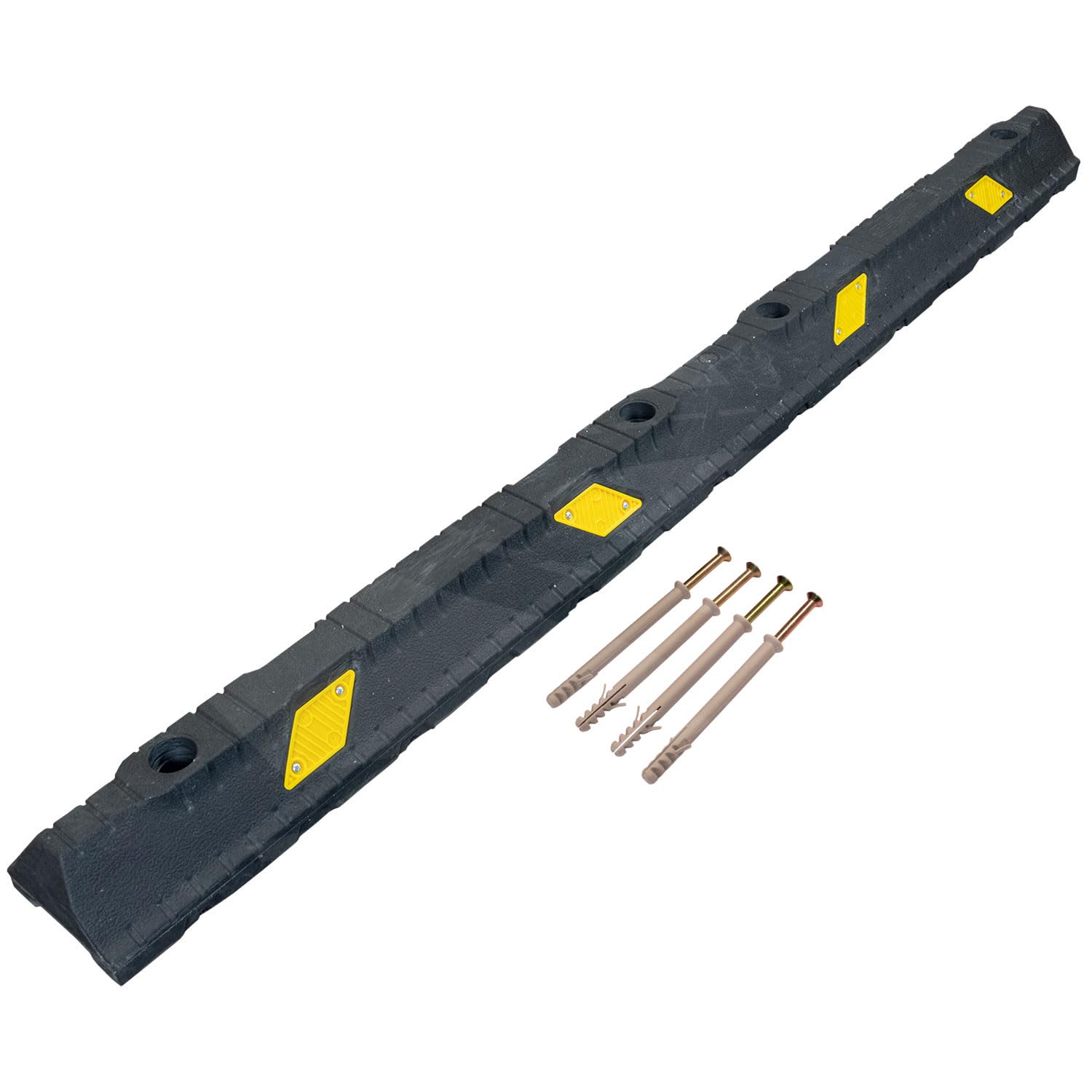 1800mm Car Wheel Stop for Parking Spaces - One Bumper Per Bay - Heavy Duty and UK Made with Fixing Bolts (Yellow)