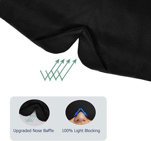 Miniatura 9 de ALASKA BEAR Máscara para dormir con diseño de diadema, antifaz para mujeres y hombres, 100% opaca para meditación, entrenamiento, viajes, todas las