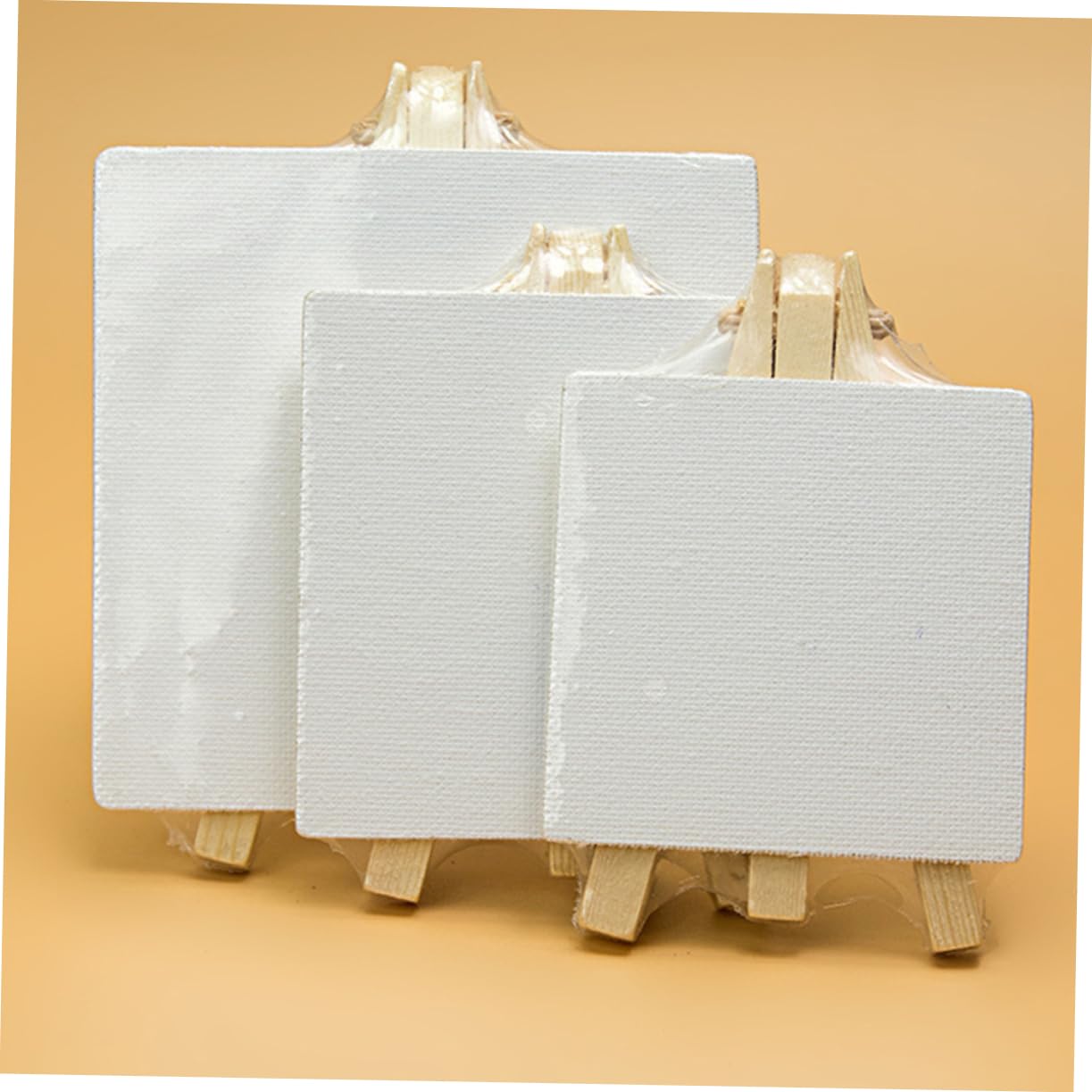 VILLCASE Mini Caballete 15 Piezas Decoración Creativa Del Hogar Tableros De Lona Pequeño Soporte Caballete Para Marco De Fotos Mini Lienzos Para Pintar Plegable Pliegue De Madera Decorar