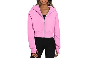 Womens Zip Up Hoodies Cropped Sweatshirts, Every Teen Girl's Aesthetic Wardrobe Staple