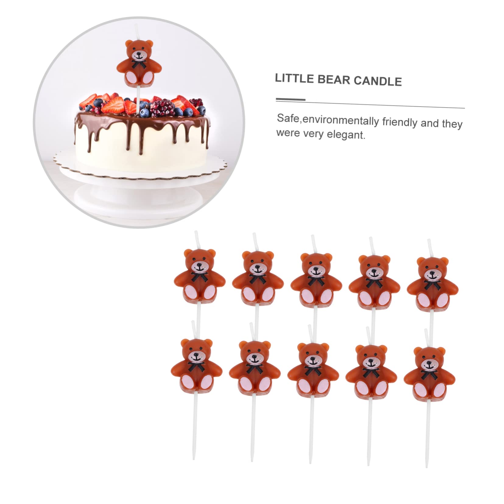 Cabilock 30piezas Velas De Cumpleaños De Cartoon Diseño De Oso para Decoración De Pasteles para Fiestas y Celebraciones