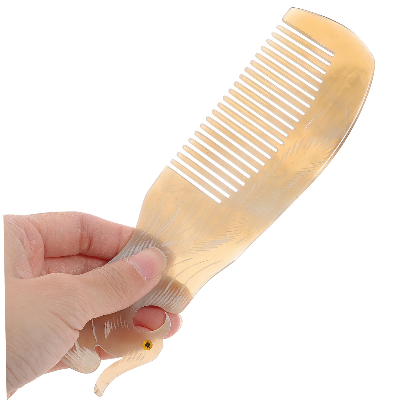 Beaupretty 10 Pièces peigne masseur portatif brosse à cheveux pour hommes masseur de cheveux poil de corne de boeuf mini masseur pour femme cheuveux massage gravure comb fait main cornes