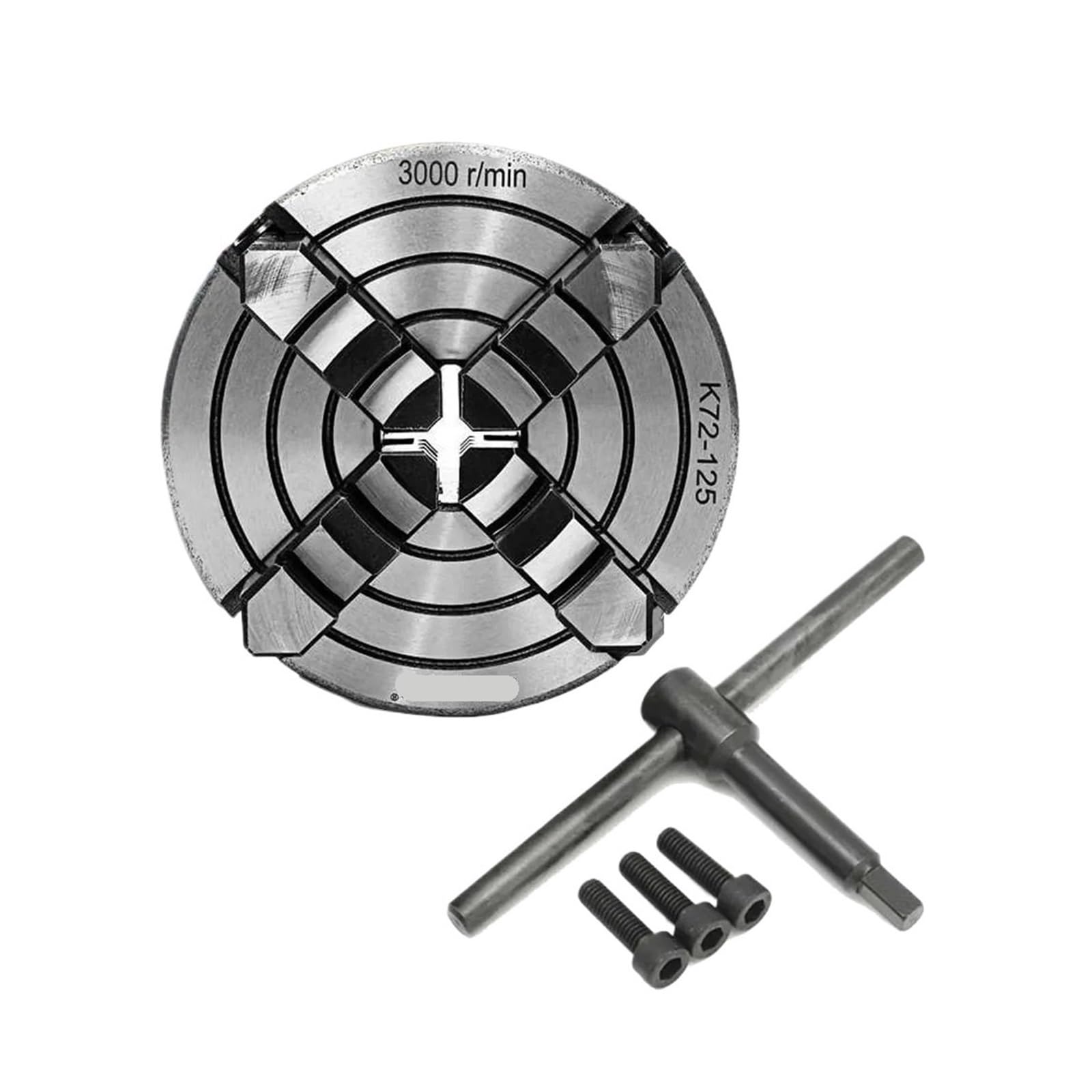 4-Jaw Independent Lathe Chuck Reversible for Milling Woodworking(K72-200)