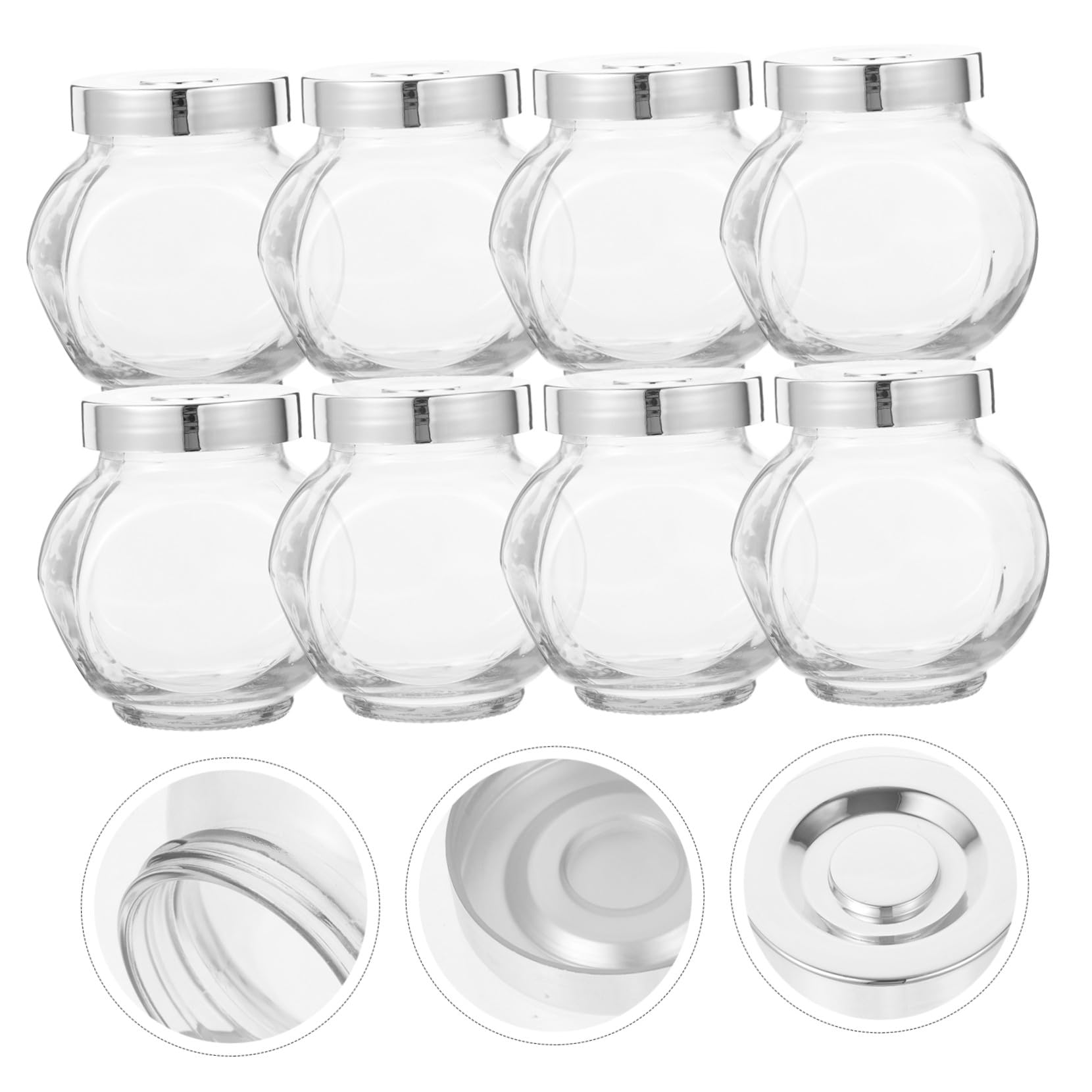 Garneck 10 Kleiner Glas Bonbongläser 180ml mit Deckel aus Glas und Pp | Dickwandige Ausführung, Transparente Vorratsbehälter für Bastelprojekte und Kinderarbeiten