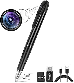 Spy Camera Pen - Hidden Camera - 64G Pen Camera, Rechargeable Micro Spy Camera Pen, 1080 Spy Camera, Mini Spy Camera can Record Video or take Pictures
