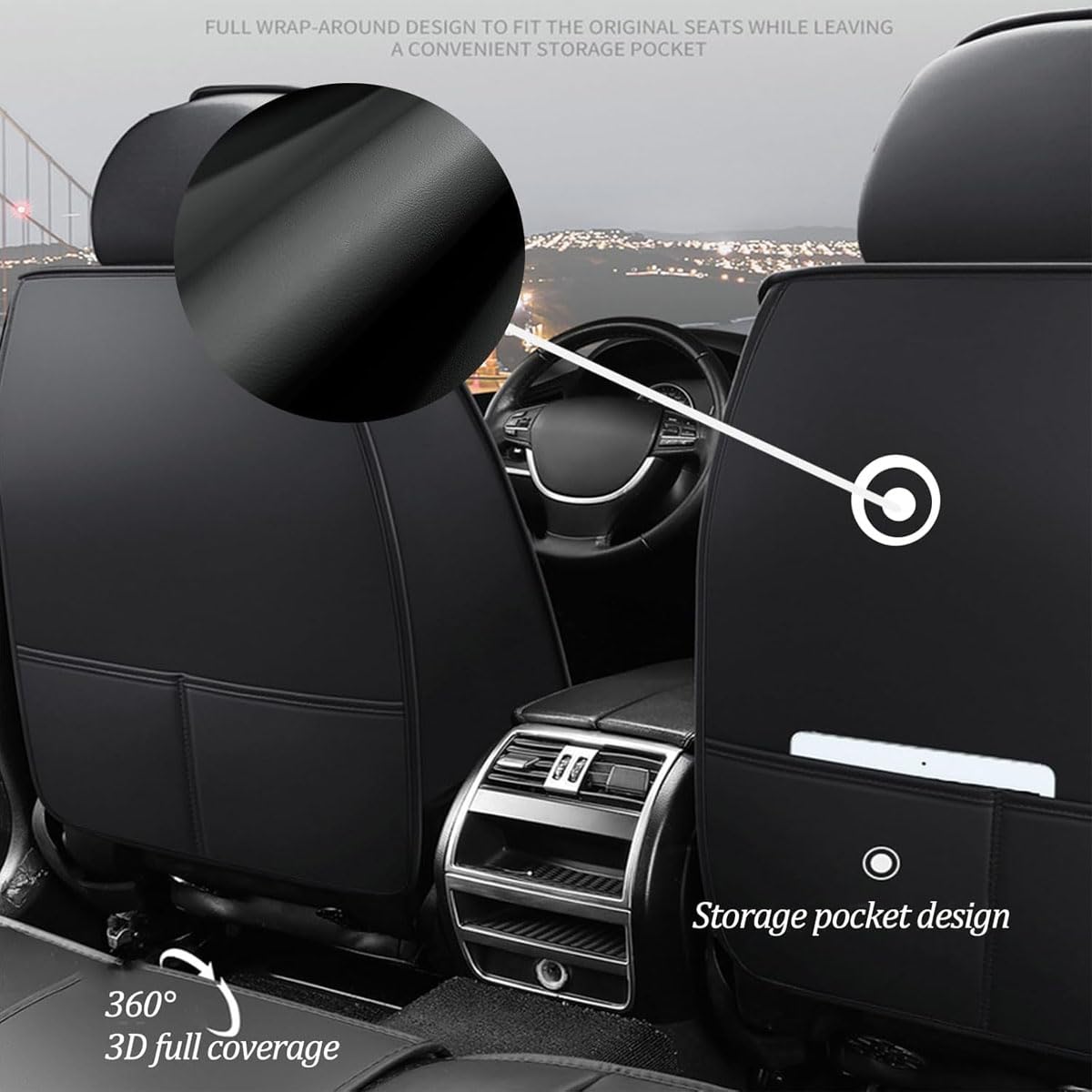Genérico Juego Completo de Fundas Asientos Coche para Dacia Duster 2005-2026, Cubre Asientos Coche Impermeables y Transpirables de Cuero, Compatibles con Airbag rvk147