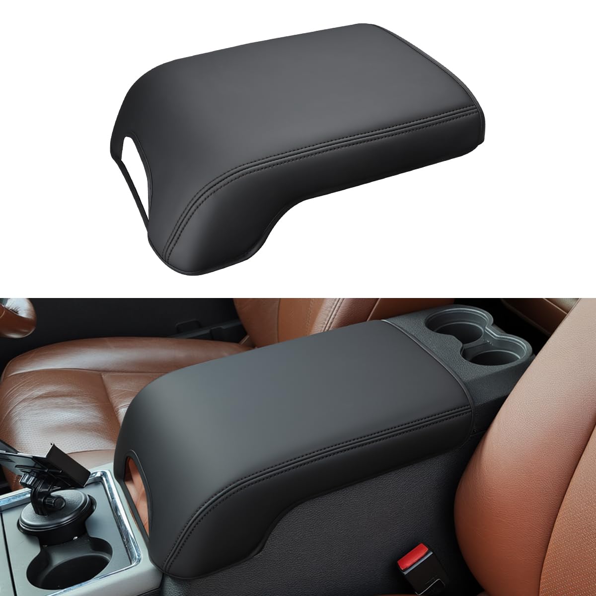INTGET Center Console Cover for Ford F250 F350 F450 F550 2011 2012 2013 2014 2015 2016 Super Duty Accessories for F-250 F-350 F-450 F-550 Truck Car Interior Armrest Arm Rest Cushion Pad