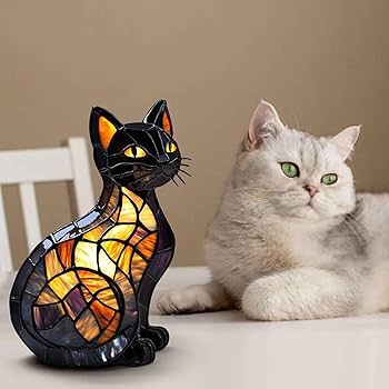 Amazon.co.jp: 猫ランプステンドグラス、犬ランプ、動物シリーズアート