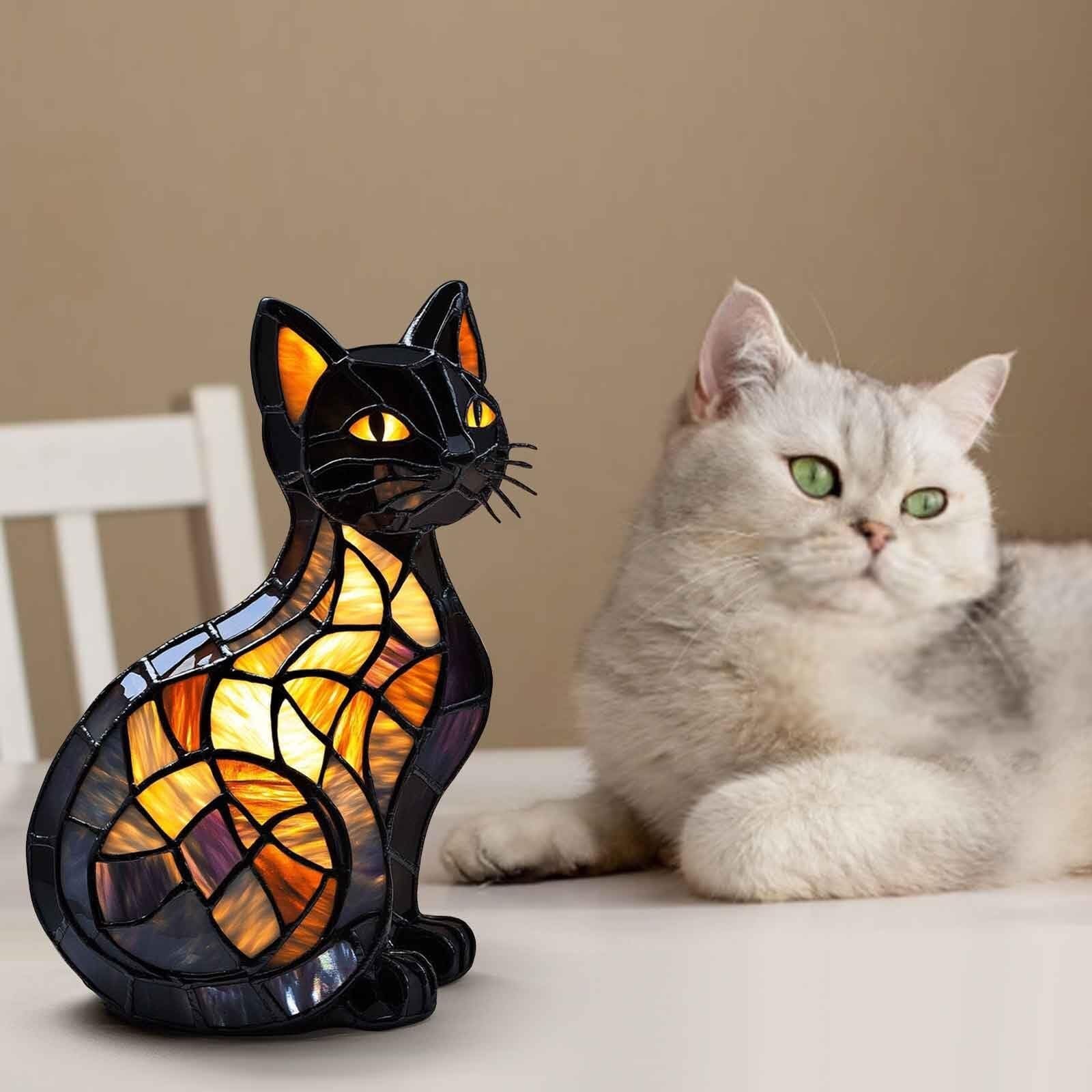 Amazon.co.jp: 猫ランプステンドグラス、犬ランプ、動物シリーズアート