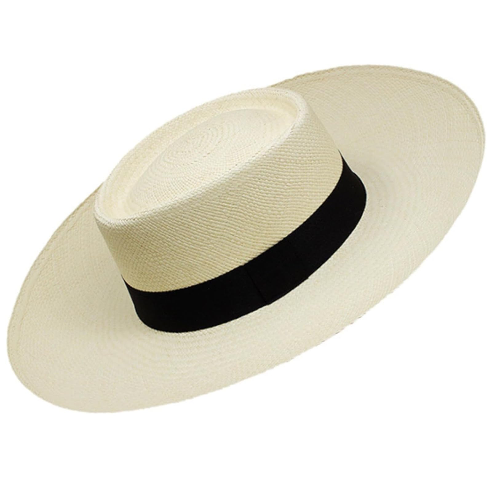 Gamboa Originale Cappello Panama Tesa Larga Cappelli di Paglia Uomo e Donna Protezione Solare UPF 50+