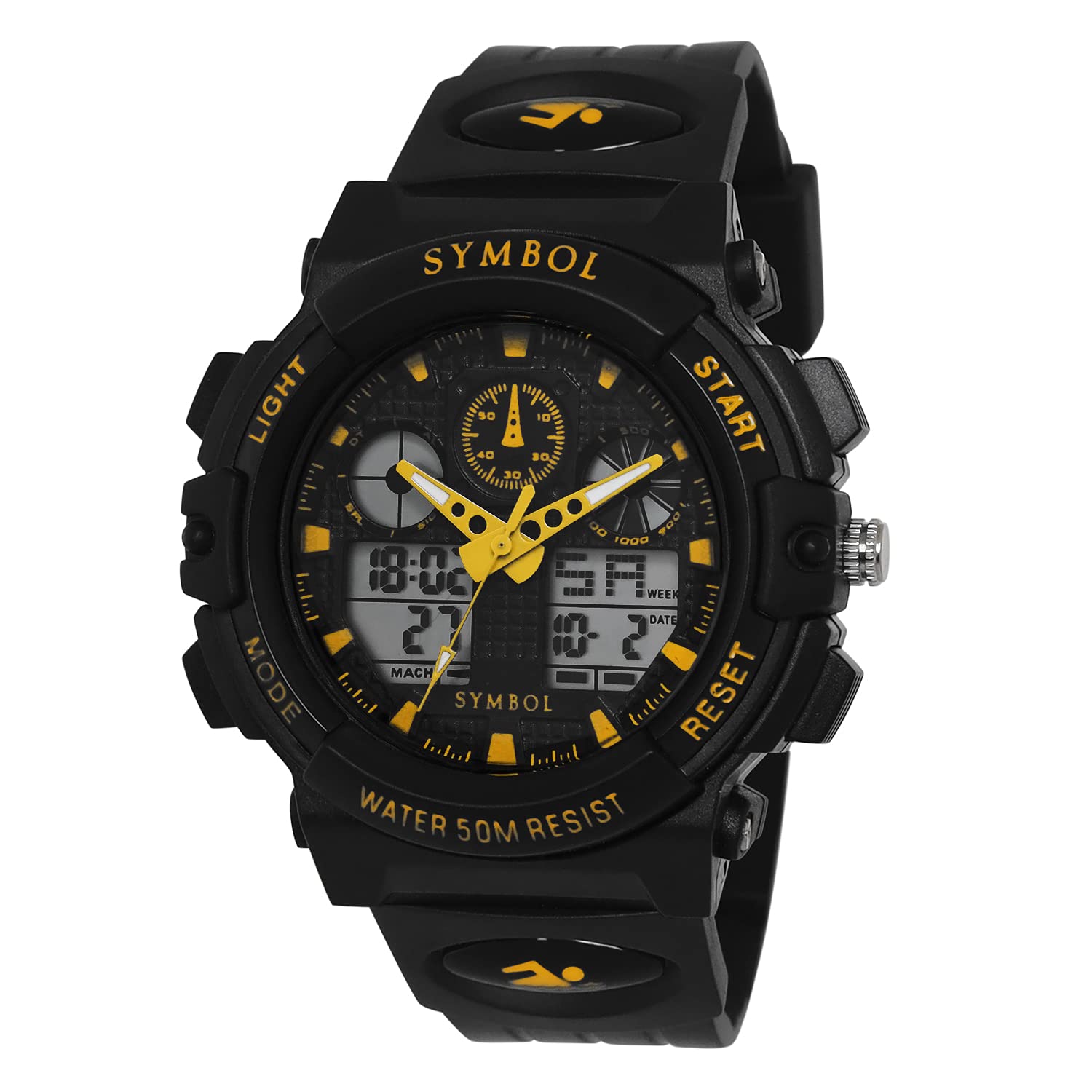 Amazon Brand - Symbol Men Silicone AnalogDigital Black Dial Watch-Az-Sym-Ss21-1270A, Band Color-Black (B09HSPKFLP) Amazon Price History, Amazon Price Tracker
