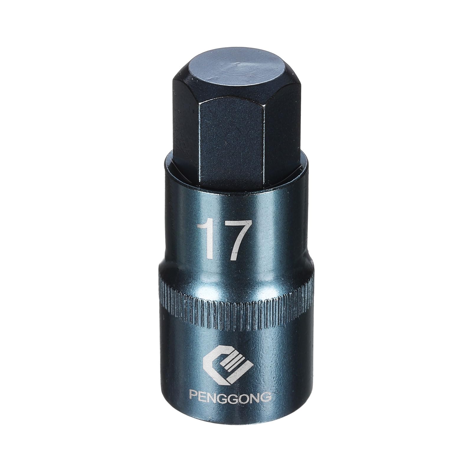 sourcing map 1/2" Drive Impact Hex Bit Socket H17 (17mm) Metric 2.2" Length S2 Steel 6-Point Sockets for Power Drill Drivers Adapter, Blue