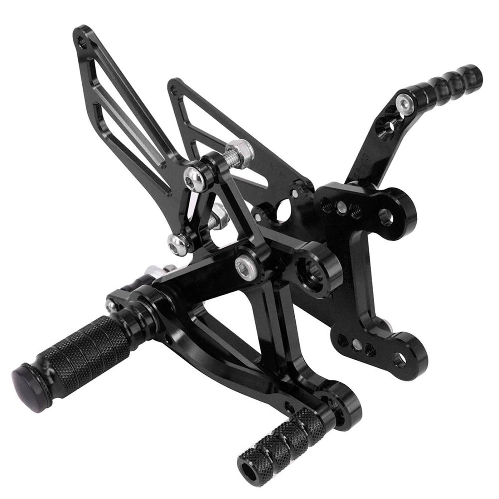 Pedane Moto Pedane regolabili Billet Pedali Resto Rearset Per KAWASAKI Per Ninja Per ZX6R Per ZX-6R Per ZX636 2003-2004 Pedale Moto(Nero)