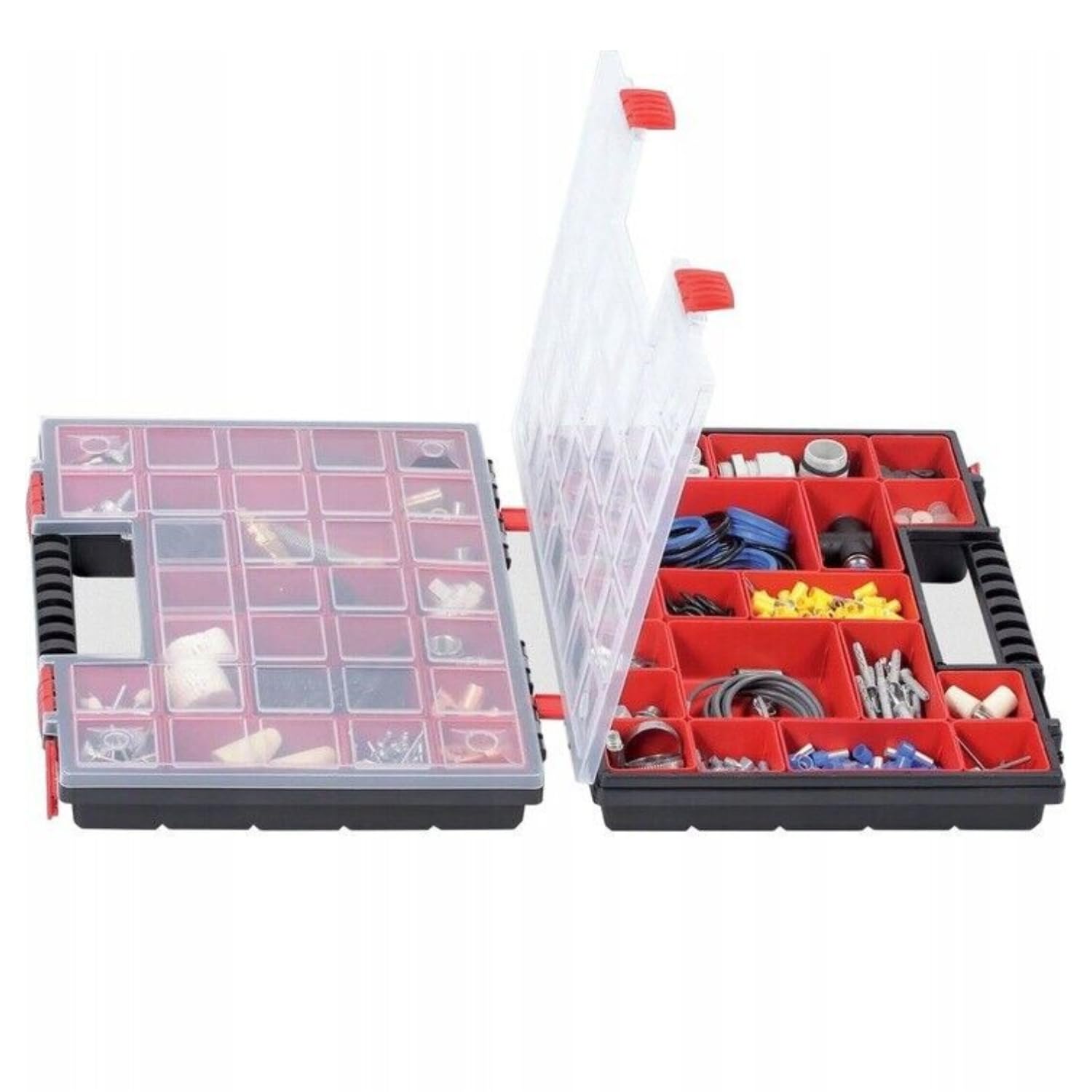 Duo Compartment Storage Tandem Organiser Case Tool Box Adjustable Dividers (Model 5)